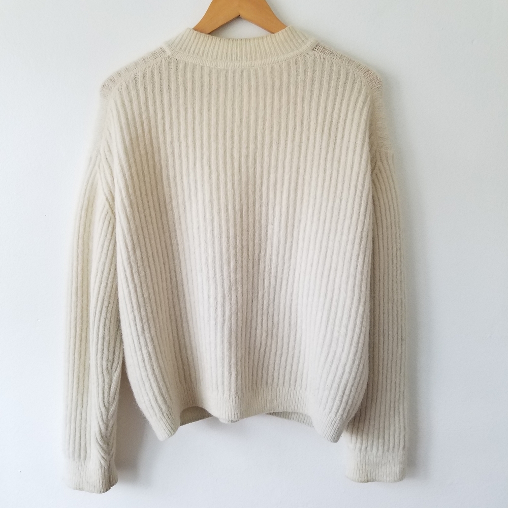 & Other Stories Cream Ribbed Cardigan - Picture 3 of 12